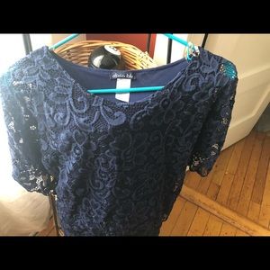 Navy blue lace top